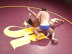 Two Wrestlers End Their Match With A Suck Off And Dick Railing
